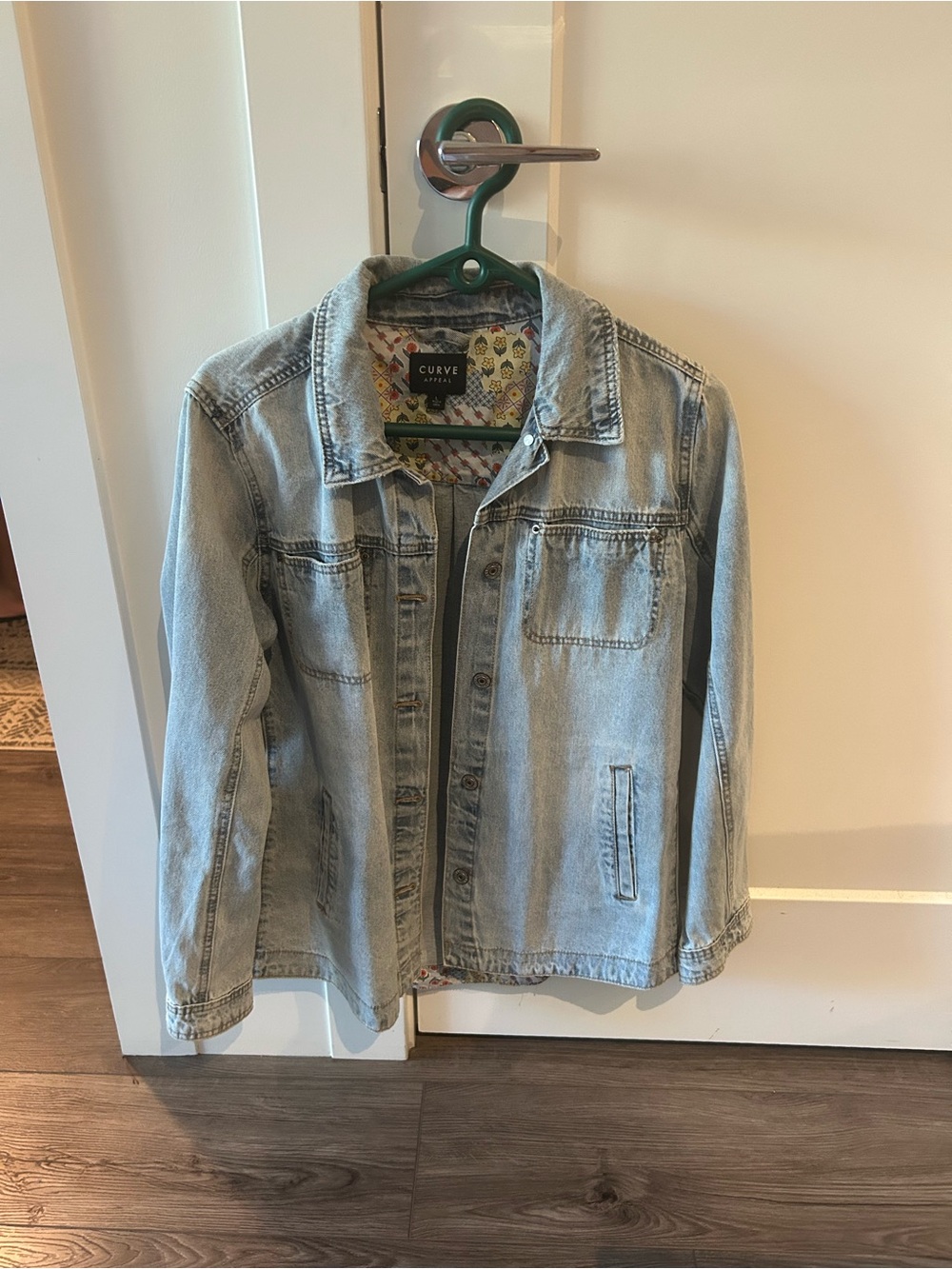 Curve Light Wash Denim Jacket - Light Blue Jean Jacket